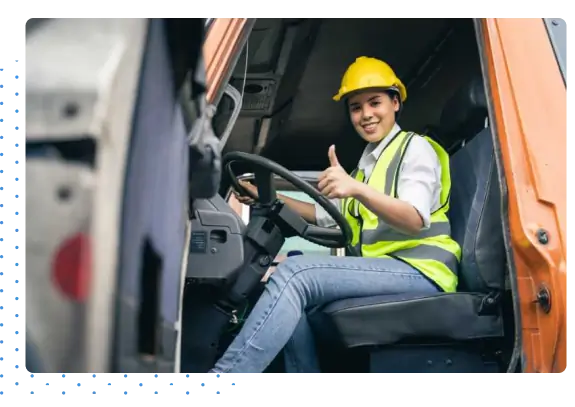 smiling truck driver