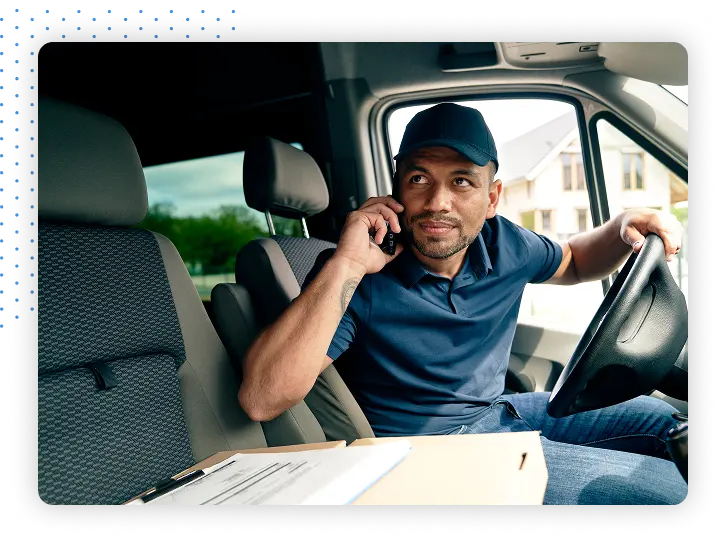 Driver talking on phone