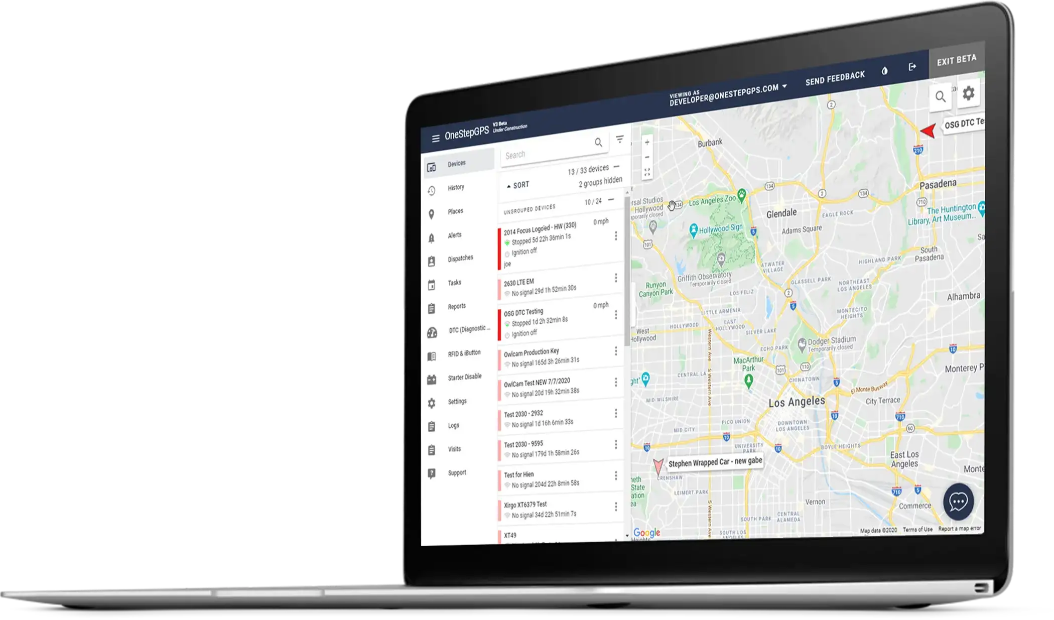 Fleet tracking for desktop or laptop